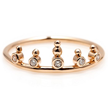 Trendy ring s244 in Gold or Platinum with Natural Diamonds