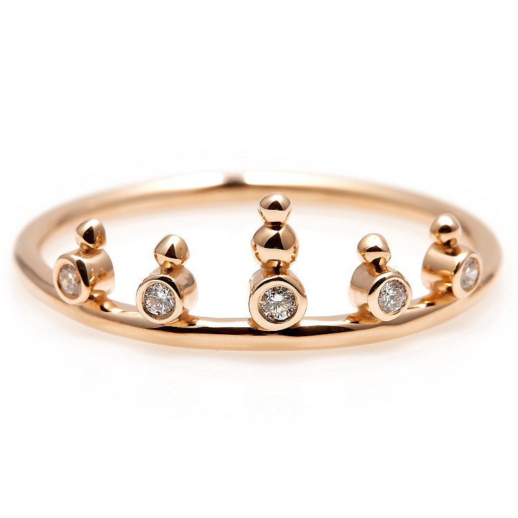 Trendy ring s244 in goud of platina met natuurlijke diamanten