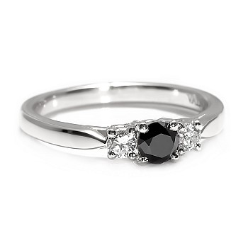 Engagement ring i025DnDi in Gold with Black Diamond and Diamonds