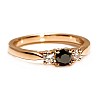 Engagement ring i025DnDi in Gold with Black Diamond and Diamonds