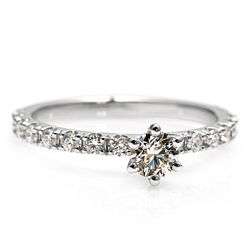 Engagement ring in Platinum with Diamonds - GIA 0.30ct - 0.40ct i059PtDiDi