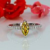 i1050dymadi Gold Engagement Ring with Marquise Yellow Diamond and Colorless Diamonds