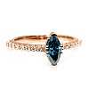 Engagement ring i1050DbmaDi in Gold with Marquise Blue Diamond and Colorless Diamonds