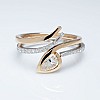 Engagement ring i1187dipadi in Gold with Teardrop Diamond - GIA 0.30ct - 0.40ct