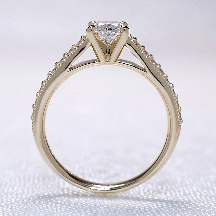 Engagement Ring i1218dchdi in Gold with Main Cushion Diamond - GIA 0.30ct - 0.40ct