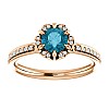 Engagement ring i121997DB in Gold with Blue Diamond and Diamonds