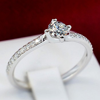 Engagement ring in Platinum with Diamonds - GIA 0.50ct - 0.70ct i122358PtDiDi