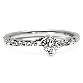 Engagement ring in 18k White Gold with Certified GIA Brilliant Diamond i122358DiDi