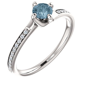 Engagement ring i122358DbDi in Gold with Blue Diamond