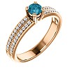 Engagement ring i122376DbDi in Gold with Blue Diamond and Diamonds