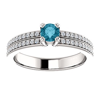 Engagement ring i122376DbDi in Gold with Blue Diamond and Diamonds