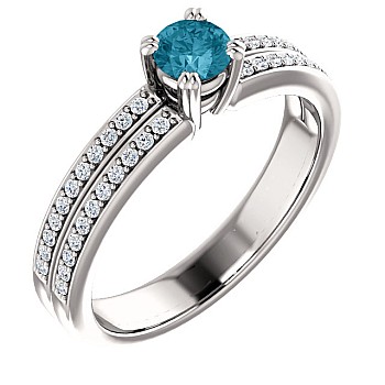 Engagement ring i122376DbDi in Gold with Blue Diamond and Diamonds