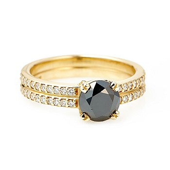 Engagement ring i122376DnDi in Gold with Black Diamond and Diamonds