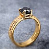 Engagement ring i122376DnDi in Gold with Black Diamond and Diamonds