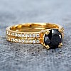 Engagement ring i122376DnDi in Gold with Black Diamond and Diamonds