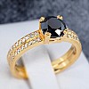 Engagement ring i122376DnDi in Gold with Black Diamond and Diamonds