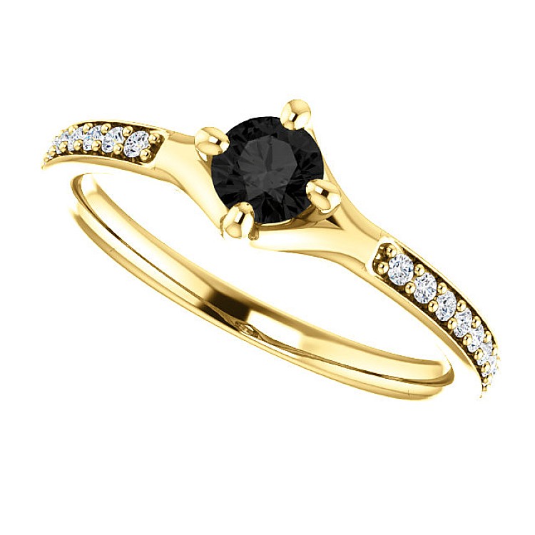 Engagement ring i122392DnDi in Gold with Black Diamond and Diamonds