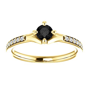 Engagement ring i122392DnDi in Gold with Black Diamond and Diamonds