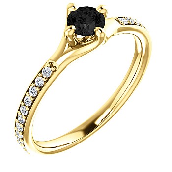 Engagement ring i122392DnDi in Gold with Black Diamond and Diamonds