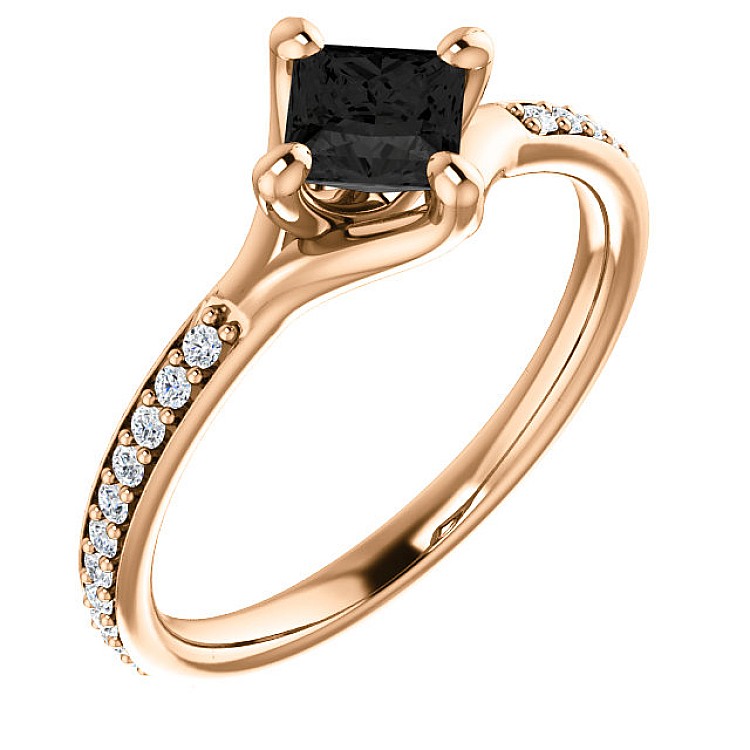 Engagement ring i122392DnDi in Gold with Black Diamond and Diamonds