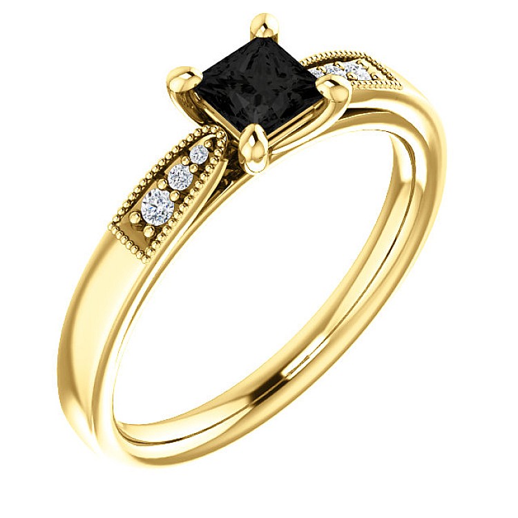 Engagement ring i122395DnDi in Gold with Black Diamond