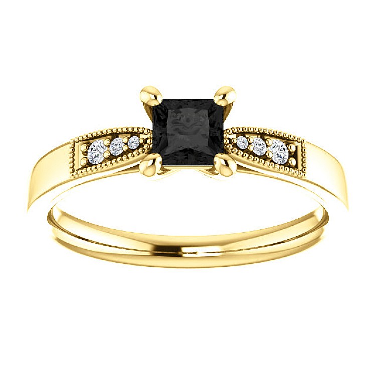 Engagement ring i122395DnDi in Gold with Black Diamond