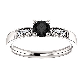 Engagement ring i122395DnDi in Gold with Black Diamond