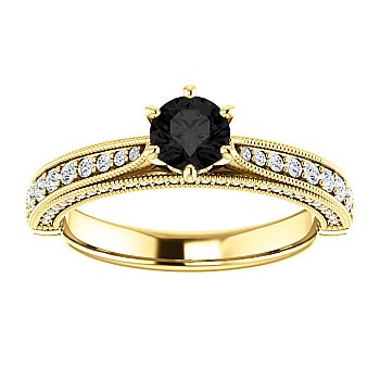 Engagement ring i122474DnDi in Gold with Black Diamond and Diamonds