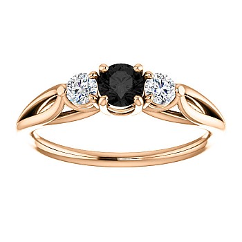 Engagement ring i122513DnDi in Gold with Black Diamond and Diamonds