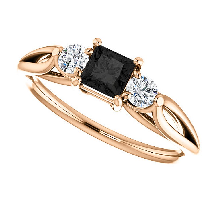 Engagement ring i122513DnDi in Gold with Black Diamond and Diamonds