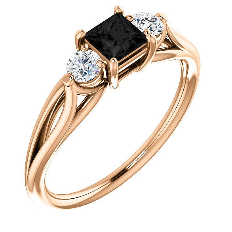 Engagement ring i122513DnDi in Gold with Black Diamond and Diamonds