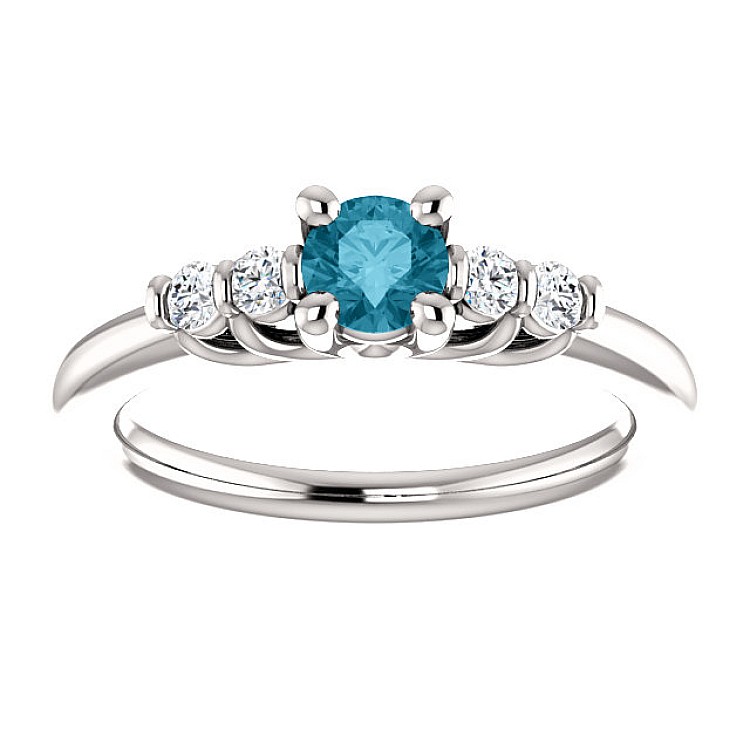 Engagement ring i122543DbDi in Gold with Blue Diamond and Diamonds