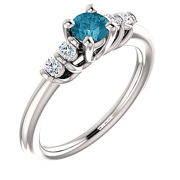 Engagement ring i122543DbDi in Gold with Blue Diamond and Diamonds