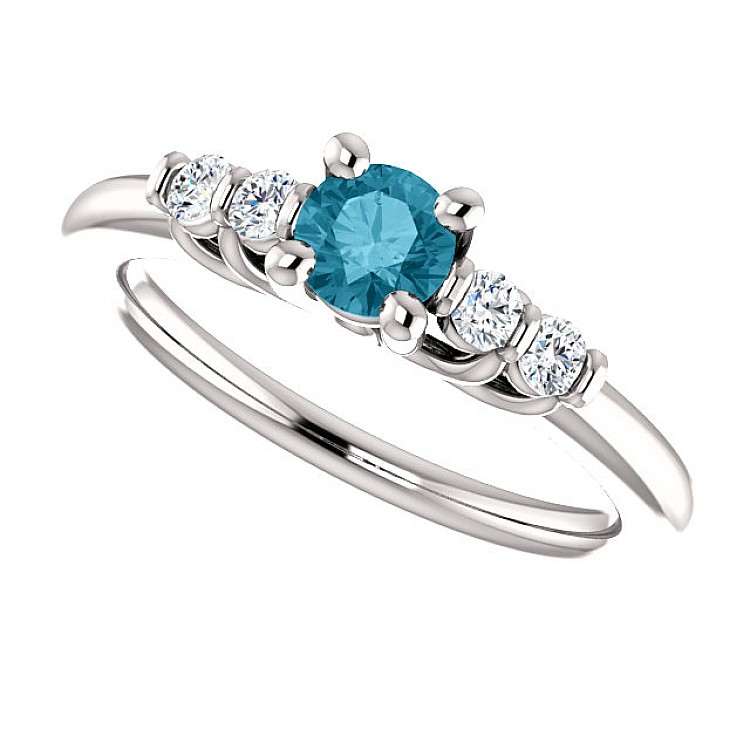 Engagement ring i122543DbDi in Gold with Blue Diamond and Diamonds