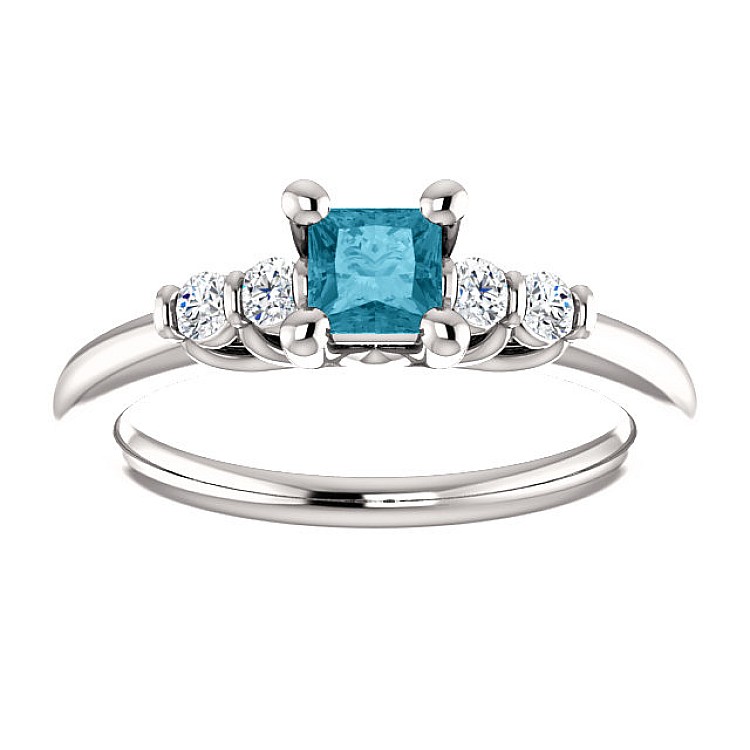 Engagement ring i122543DbDi in Gold with Blue Diamond and Diamonds