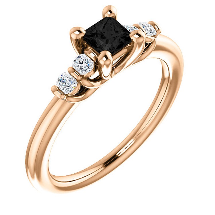 Engagement ring i122543DnDi in Gold with Black Diamond and Diamonds