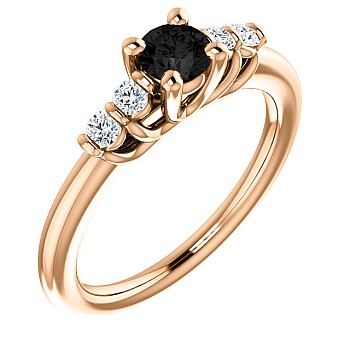 Engagement ring i122543DnDi in Gold with Black Diamond and Diamonds