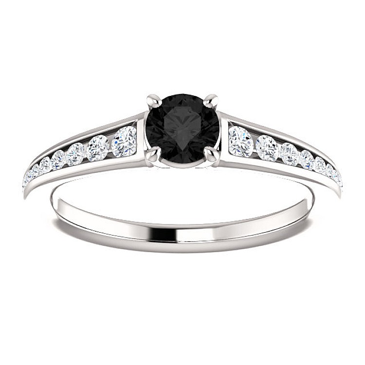 Engagement ring i122866DnDi in Gold with Black Diamond and Diamonds