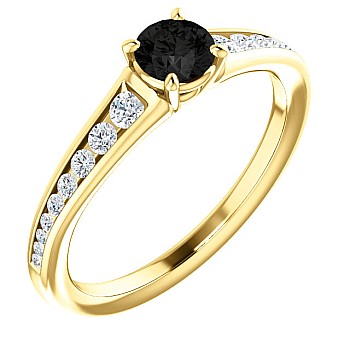 Engagement ring i122866DnDi in Gold with Black Diamond and Diamonds