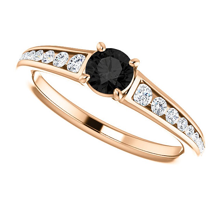 Engagement ring i122866DnDi in Gold with Black Diamond and Diamonds