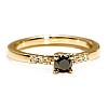 Engagement ring i123001DnDI in Gold with Black Diamond and Colorless Diamonds