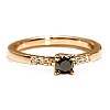 Engagement ring i123001DnDI in Gold with Black Diamond and Colorless Diamonds