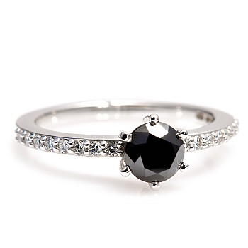 Engagement ring i504DnDi in Gold with Black Diamond and Diamonds