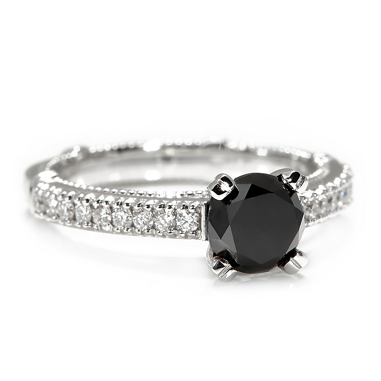 Verragio Style Engagement ring in Gold with Black Diamond and Diamonds i636DnDi