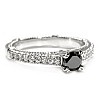 Verragio Style Engagement ring in 18k White Gold with Black Diamond and Diamonds i636DnDi