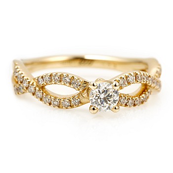 i660DiDi Gold Engagement Ring with Diamonds - GIA 0.30ct - 0.40ct