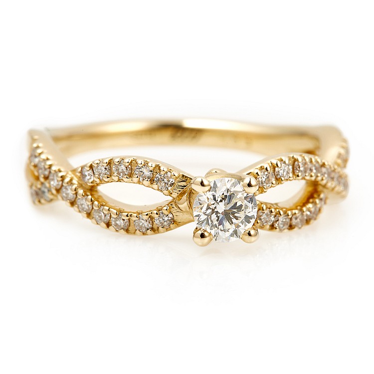 i660DiDi Gold Engagement Ring with Diamonds - GIA 0.30ct - 0.40ct