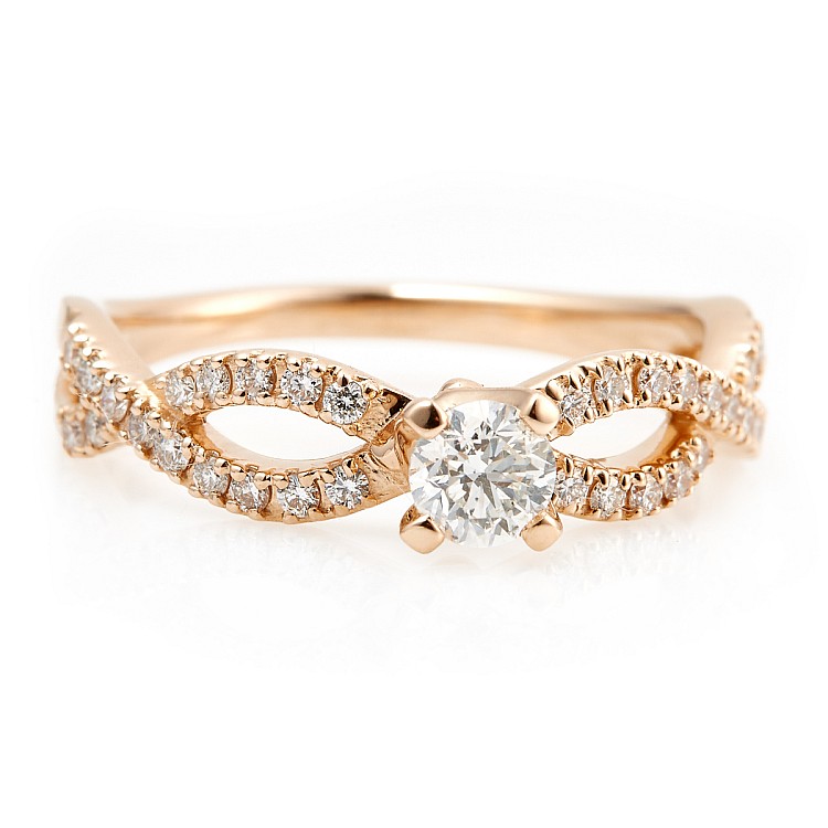 i660DiDi Gold Engagement Ring with Diamonds - GIA 0.30ct - 0.40ct