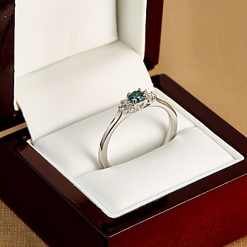 Engagement ring i71604DbDi in Gold with Blue Diamond and Diamonds