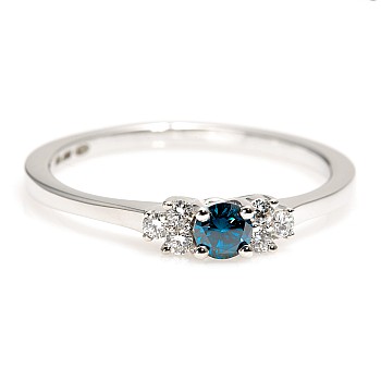 Engagement ring i71604DbDi in Gold with Blue Diamond and Diamonds